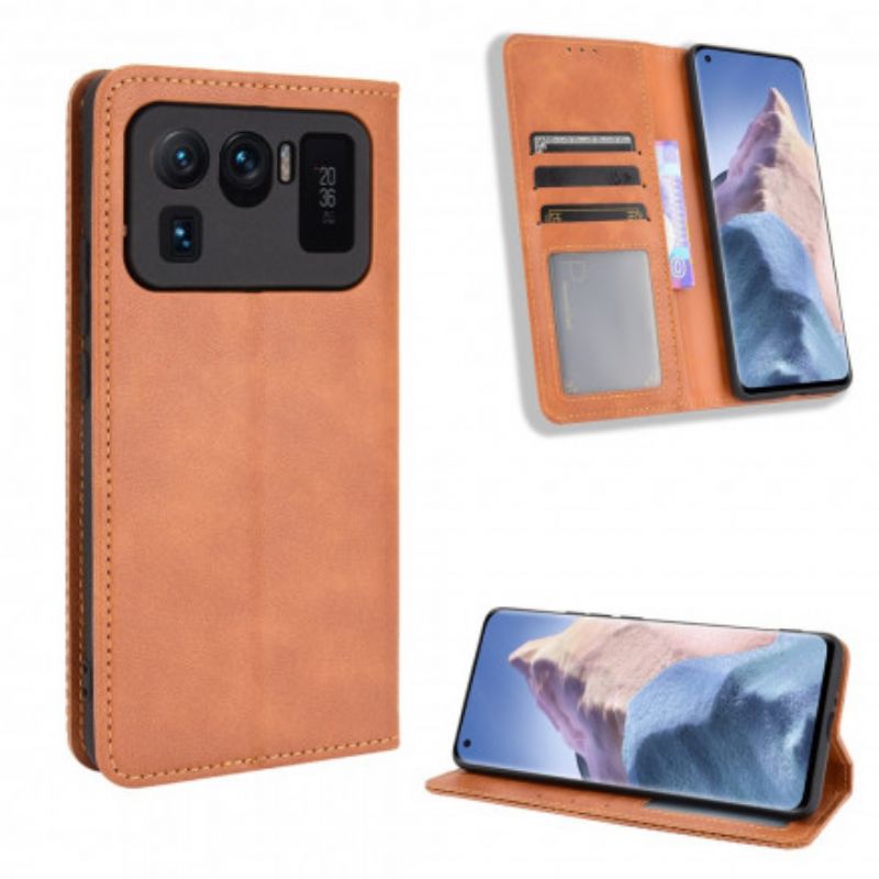 Flip Cover Xiaomi Mi 11 Ultra Effet Cuir Vintage Stylisé