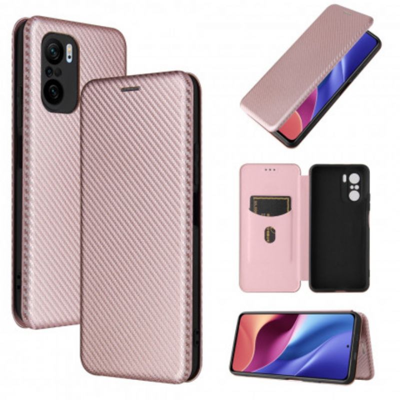 Flip Cover Xiaomi Mi 11i 5G / Poco F3 Fibre Carbone Avec Anneau Support