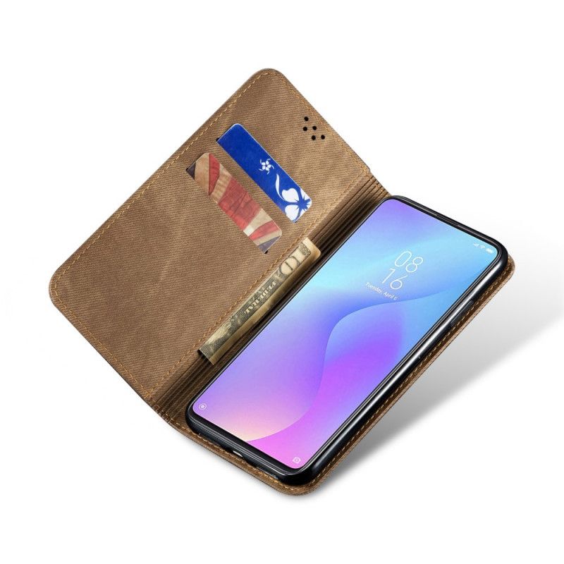 Flip Cover Xiaomi Mi 9t / Mi 9t Pro Tissu Jeans