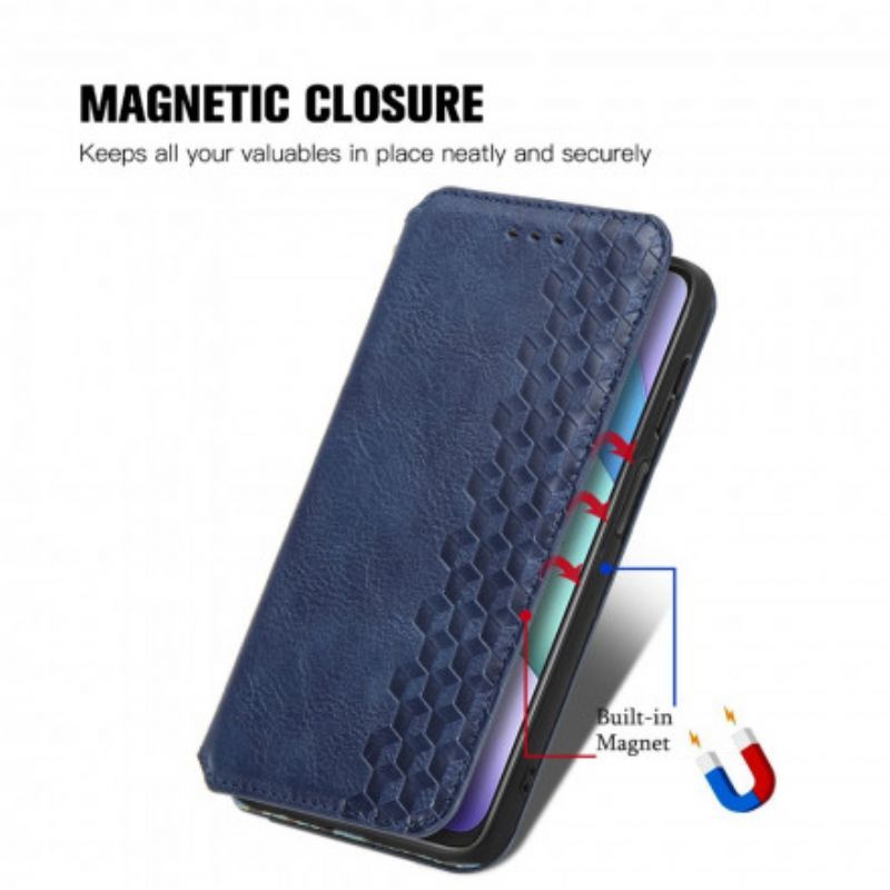 Flip Cover Xiaomi Redmi 10 Effet Cuir Texture Diamant