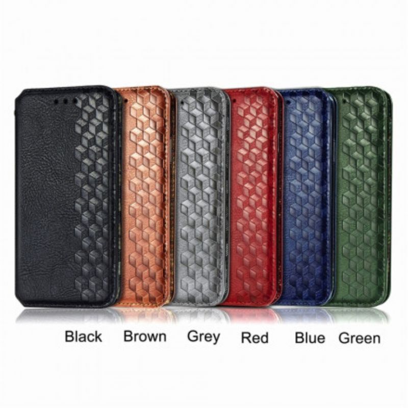 Flip Cover Xiaomi Redmi 10 Effet Cuir Texture Diamant