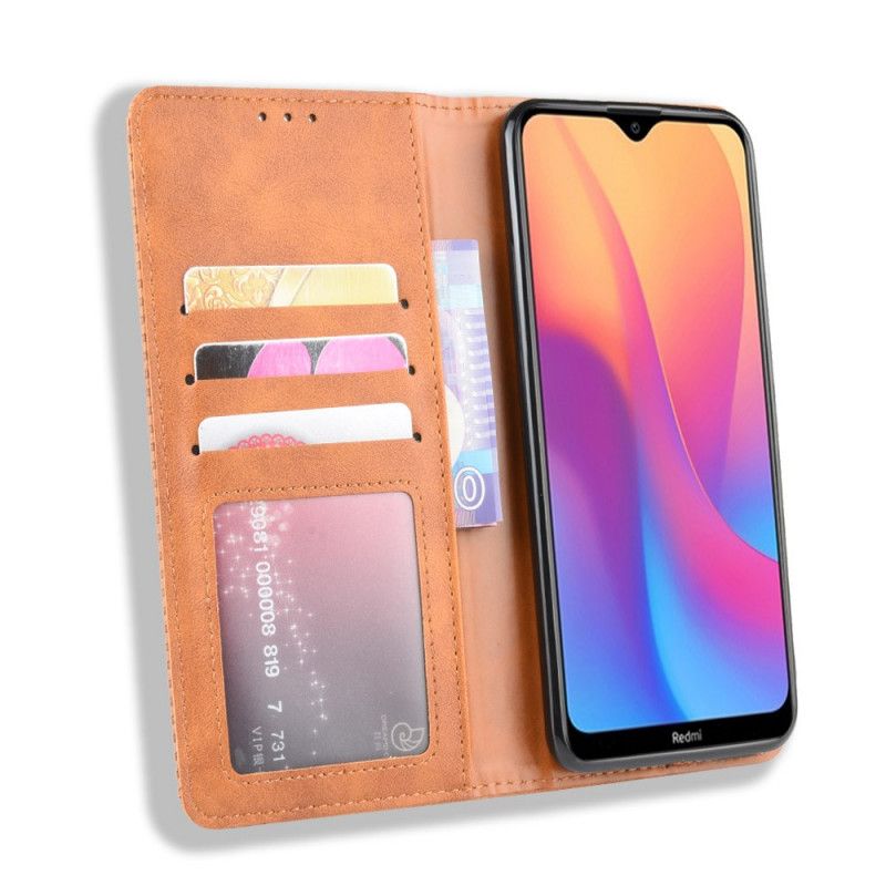 Flip Cover Xiaomi Redmi 8a Effet Cuir Vintage Stylisé