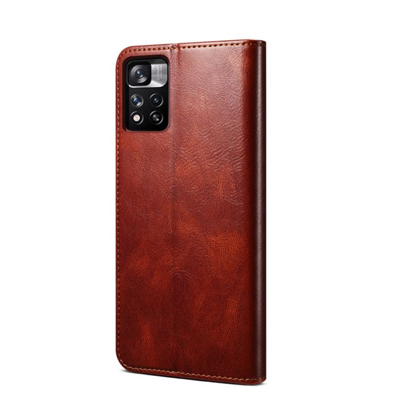 Flip Cover Xiaomi Redmi Note 11 / Poco M4 Pro 5G Simili Cuir Ciré