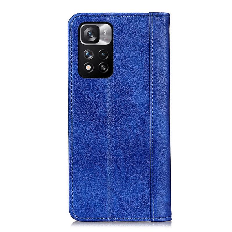 Flip Cover Xiaomi Redmi Note 11 Pro / Note 11 Pro Plus Cuir Litchi Fendu Élégance