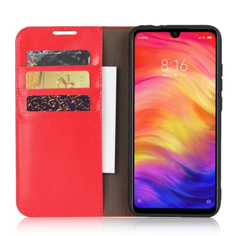 Flip Cover Xiaomi Redmi Note 7 Cuir Véritable Vieilli