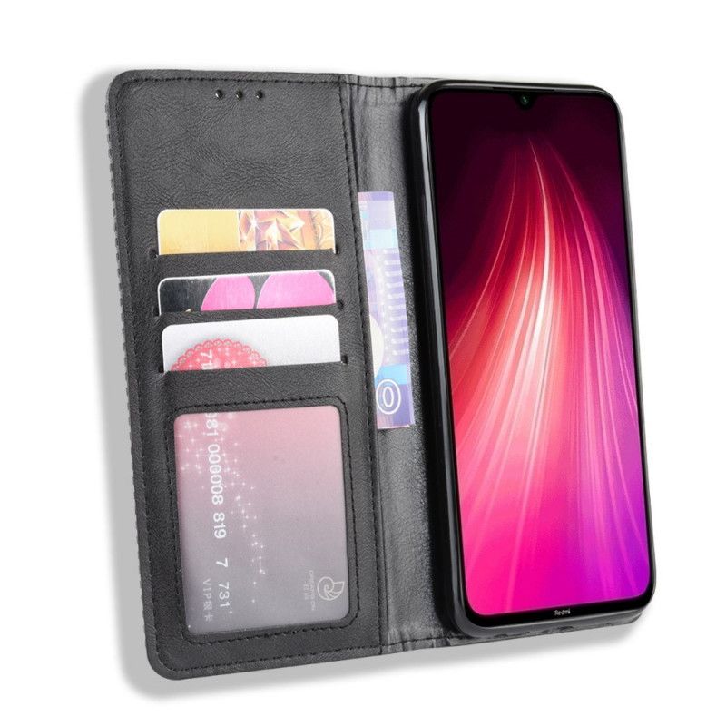 Flip Cover Xiaomi Redmi Note 8t Effet Cuir Vintage Stylisé