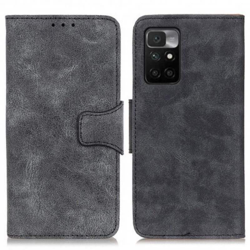 Housse Pour Xiaomi Redmi 10 Cuir Fendu Vintage