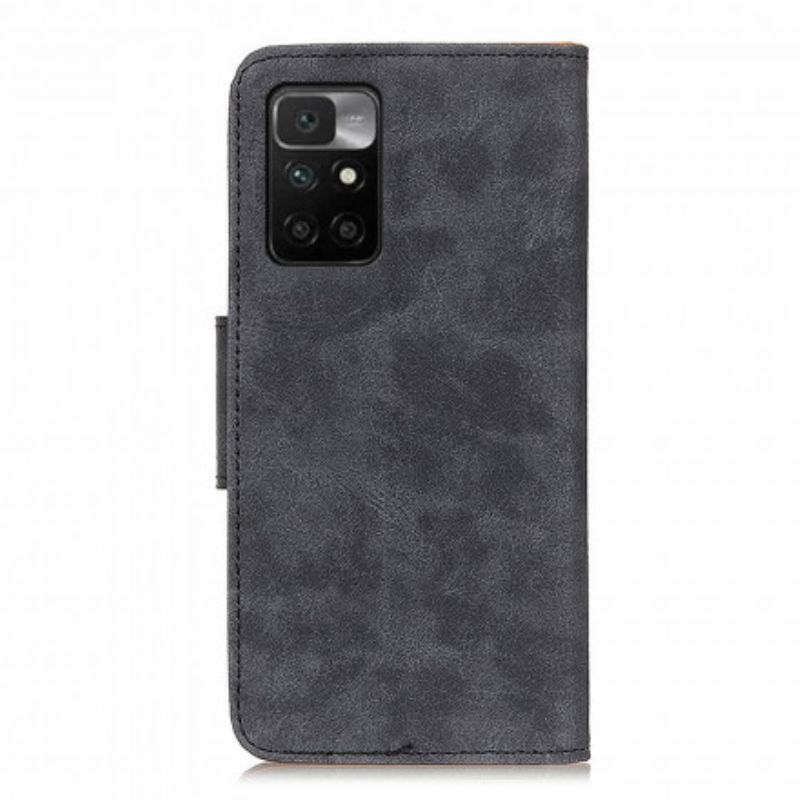 Housse Pour Xiaomi Redmi 10 Cuir Fendu Vintage