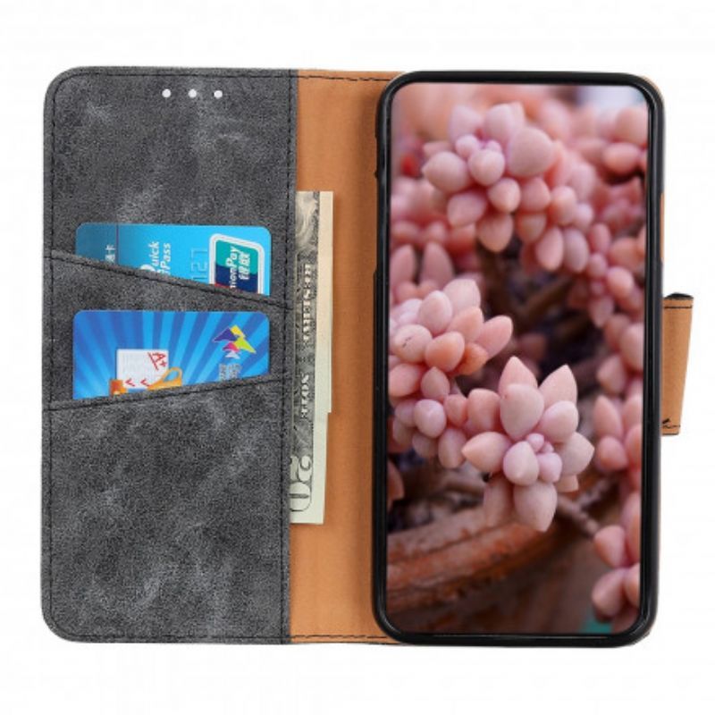 Housse Pour Xiaomi Redmi 10 Cuir Fendu Vintage