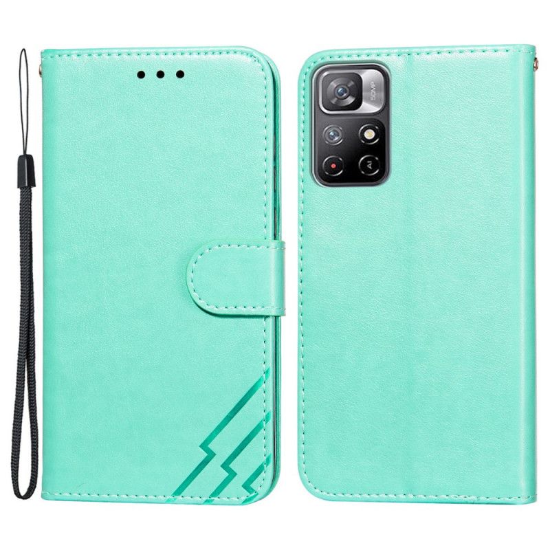 Housse Pour Xiaomi Redmi Note 11 / Poco M4 Pro 5G Effet Cuir Éclairs Design