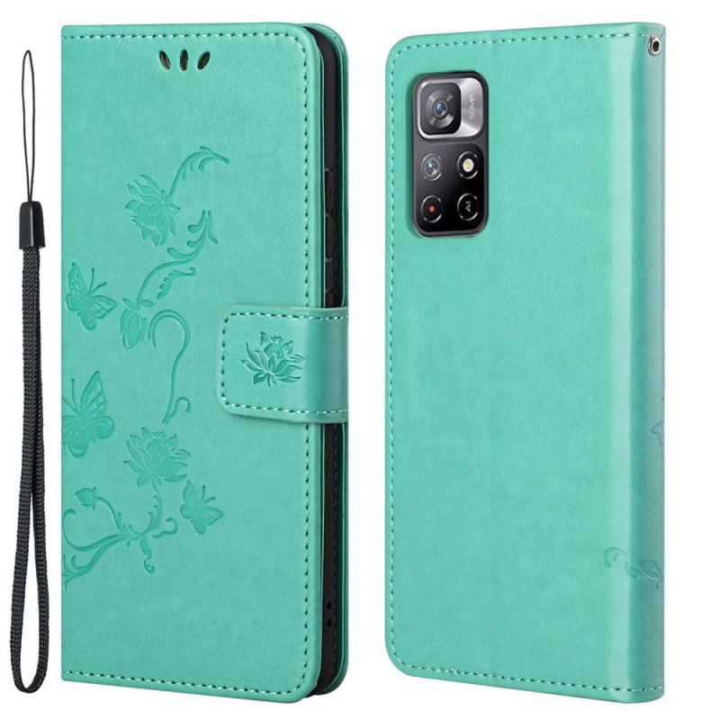 Housse Pour Xiaomi Redmi Note 11 / Poco M4 Pro 5G Papillons Et Fleurs D'asie