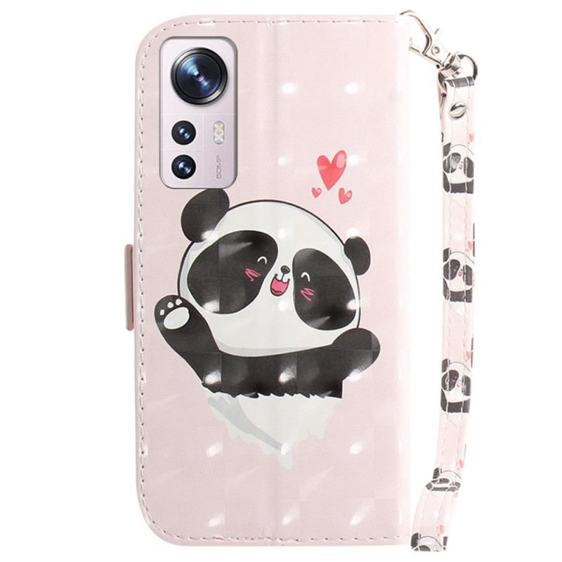 Housse Xiaomi 12 / 12X Panda Love à Lanière