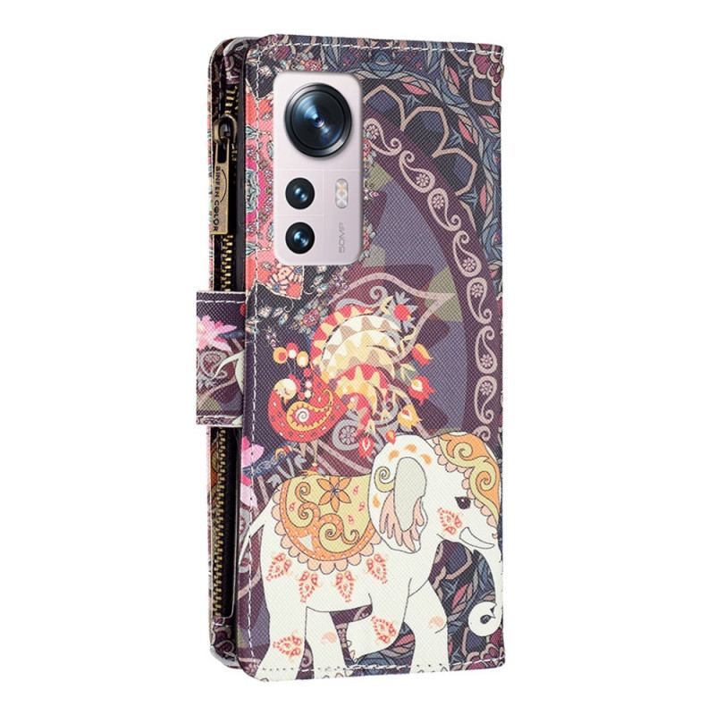 Housse  Xiaomi 12 / 12X  Poche Zippée Éléphant