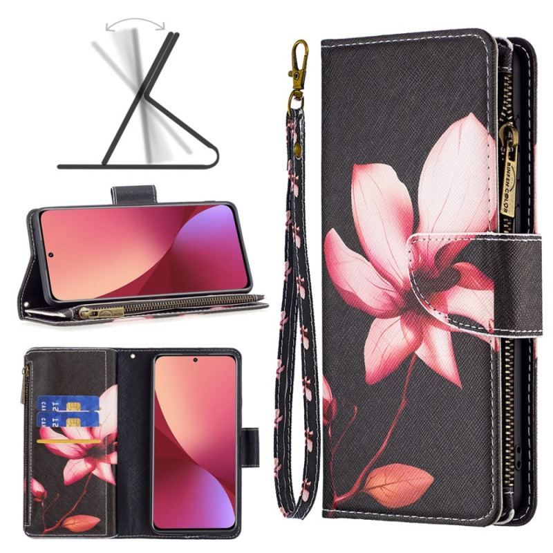 Housse  Xiaomi 12 / 12X  Poche Zippée Fleur