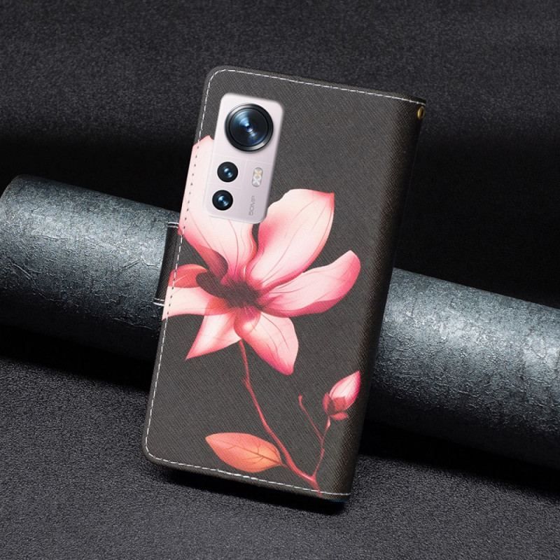 Housse  Xiaomi 12 / 12X  Poche Zippée Fleur