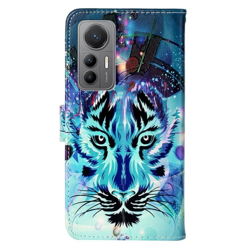 Housse Xiaomi 12 Lite Tigre avec Lanière