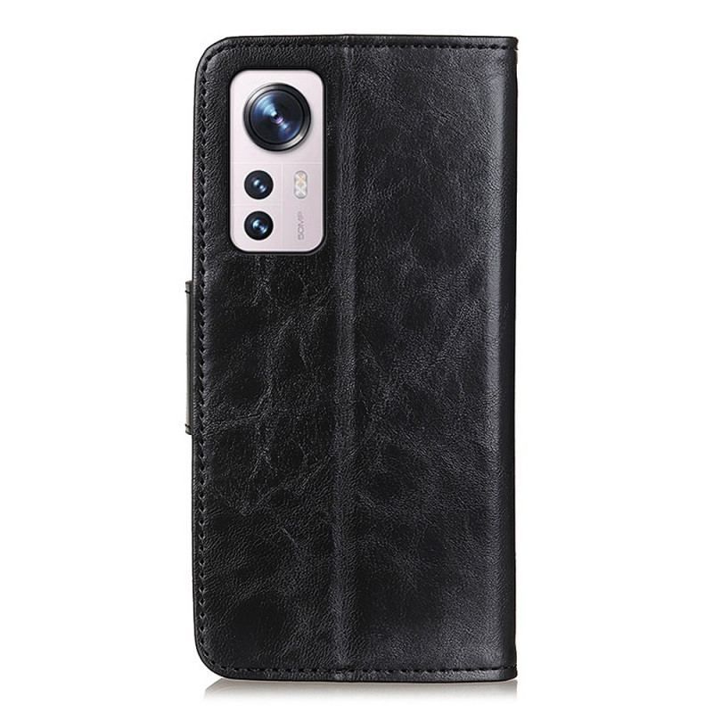 Housse Xiaomi 12 Pro Cuir Fendu Fermoir Réversible