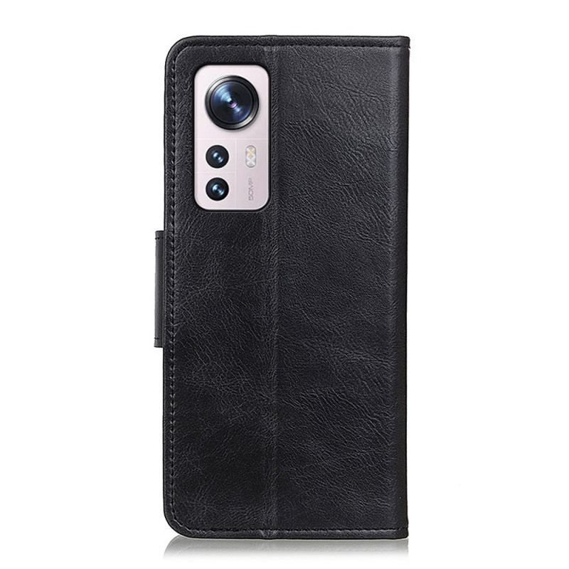 Housse Xiaomi 12 Pro Effet Cuir Fermoir Réversible