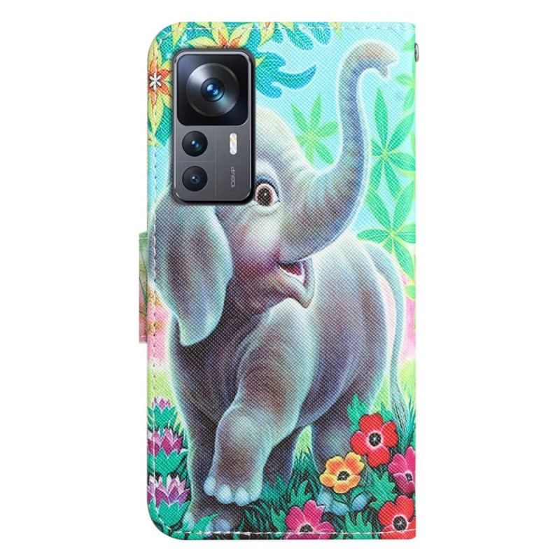 Housse Xiaomi 12T / 12T Pro Éléphant Don't Touch Me à Lanière