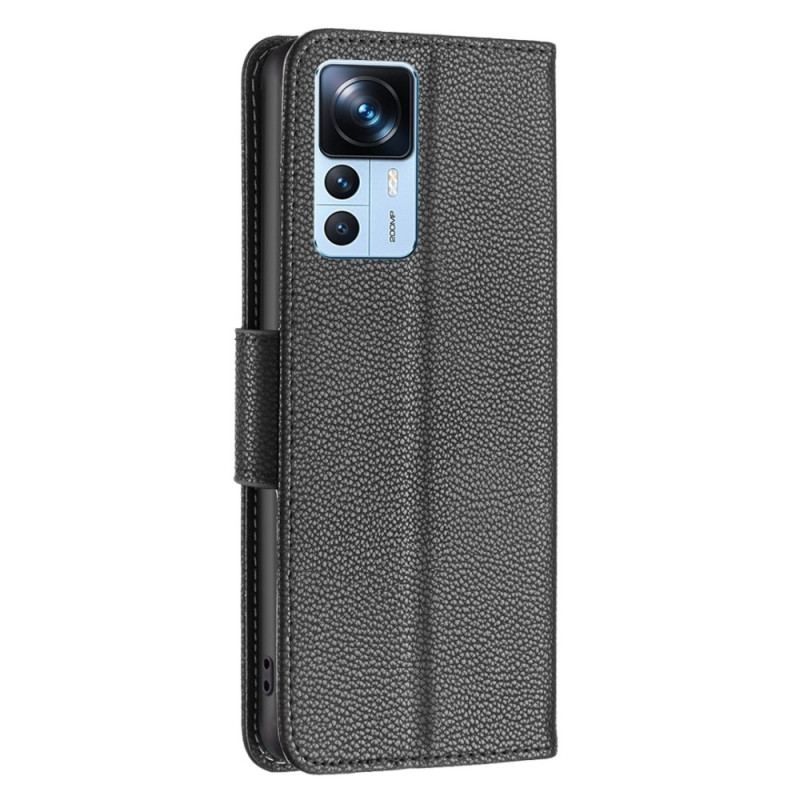 Housse Xiaomi 12T / 12T Pro Style Cuir Litchi à Lanière