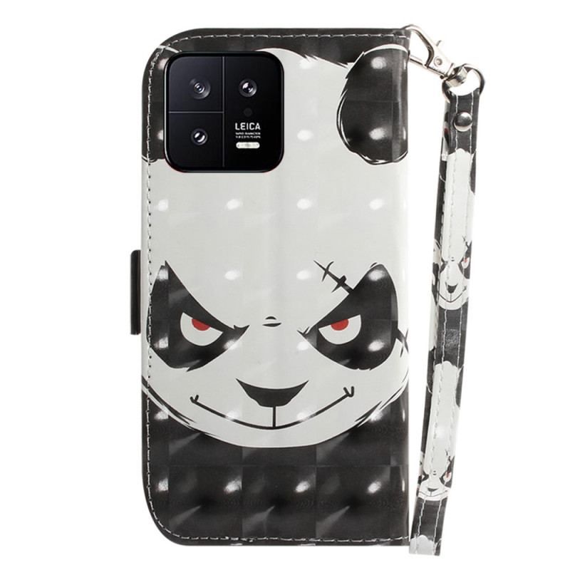 Housse Xiaomi 13 Angry Panda à Lanière