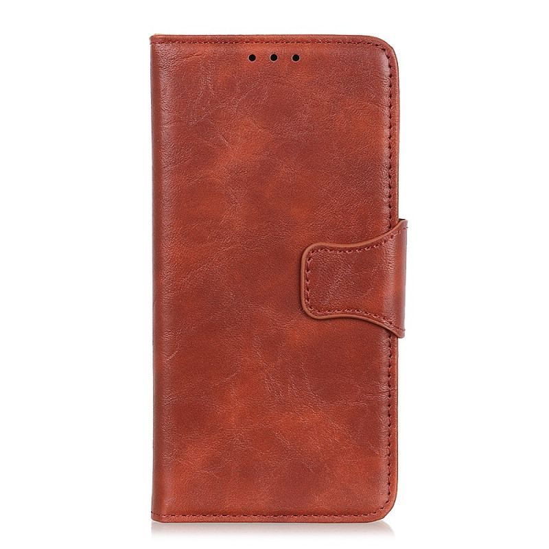 Housse Xiaomi 13 Lite Cuir Fendu Fermoir Réversible