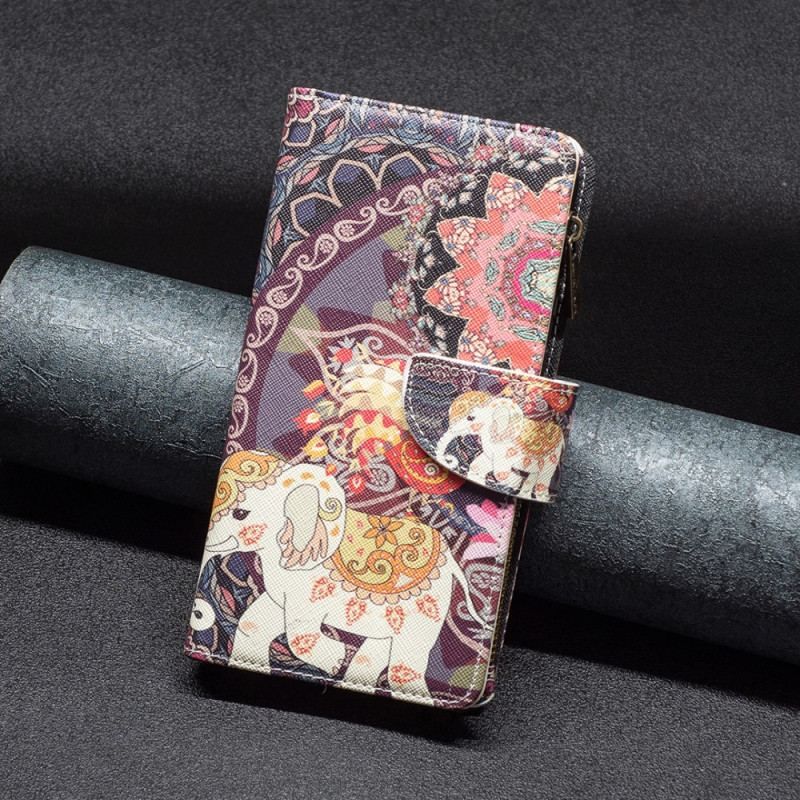 Housse Xiaomi 13 Poche Zippée Éléphant