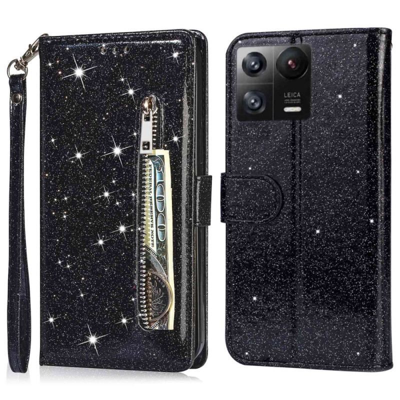 Housse Xiaomi 13 Pro Style Portefeuille à Paillettes