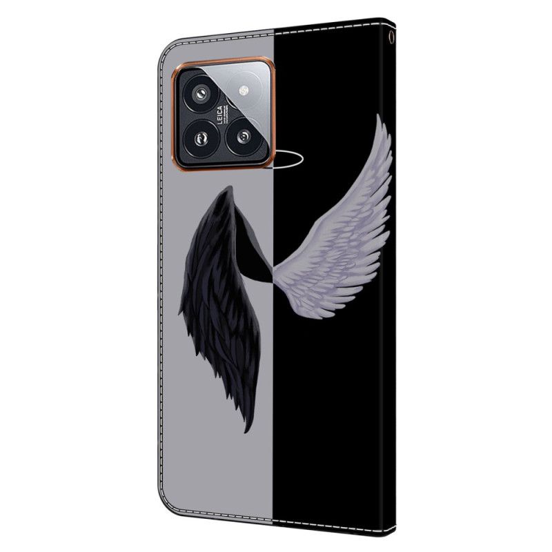 Housse Xiaomi 14 Pro Ailes Noires et Blanches