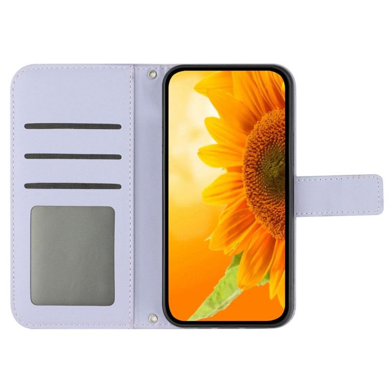 Housse Xiaomi 14 Ultra Motif Tournesol avec Bandoulière