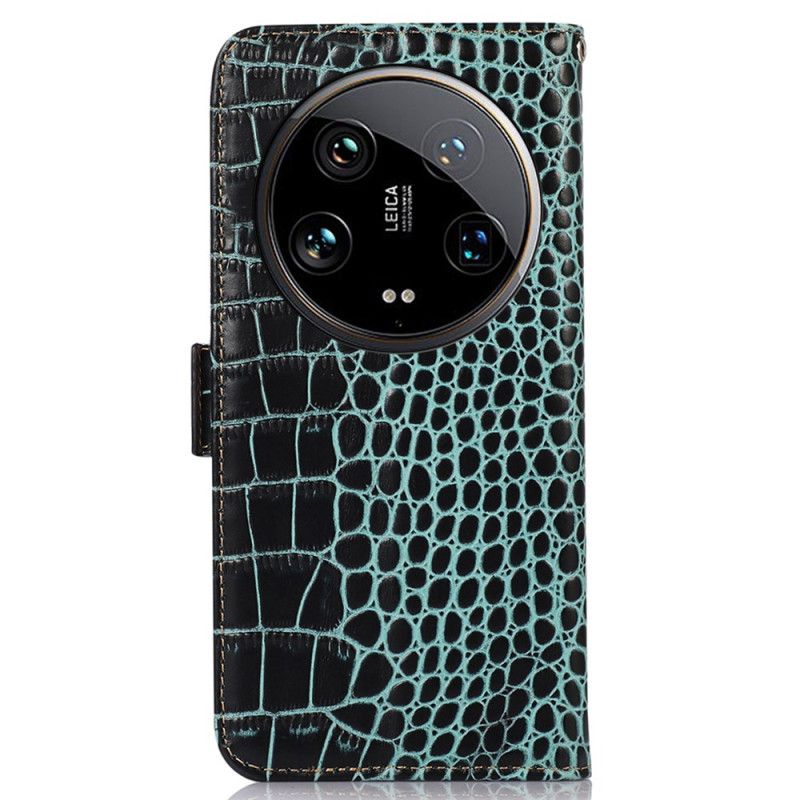 Housse Xiaomi 14 Ultra Texture Crocodile Blocage RFID