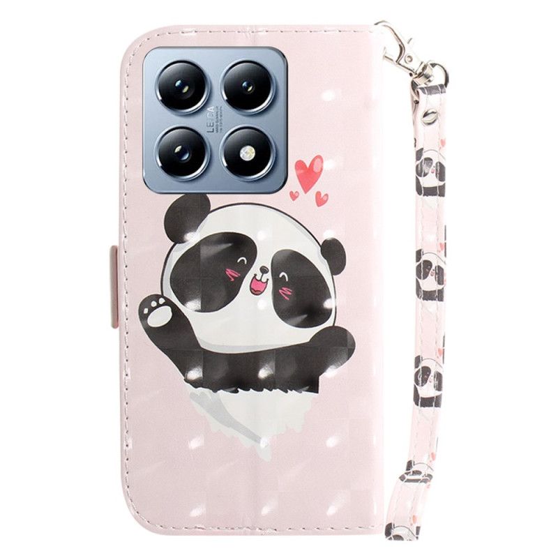 Housse Xiaomi 14T Pro Panda Love à Lanière