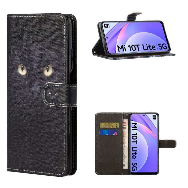 Housse Xiaomi Mi 10t Lite 5g / Redmi Note 9 Pro 5g Yeux De Chat Noir