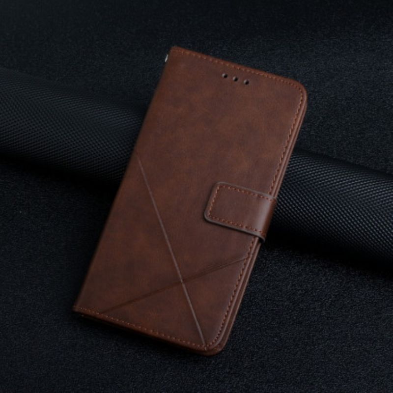 Housse Xiaomi Mi 11T / 11T Pro Style Cuir Géométrique À Lanière