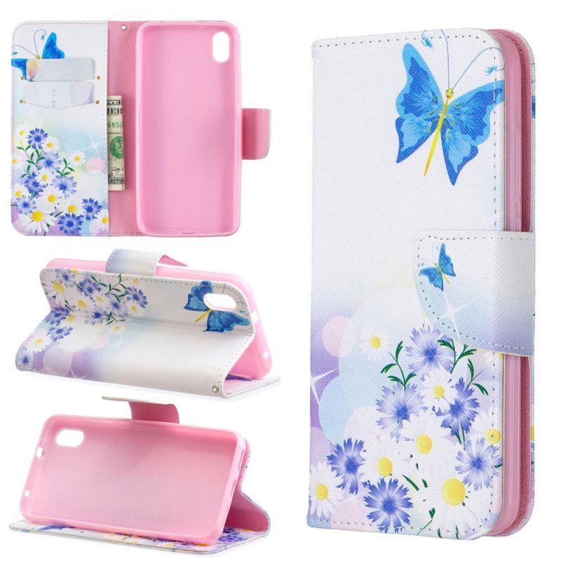 Housse Xiaomi Redmi 7a Papillons Et Fleurs Peints