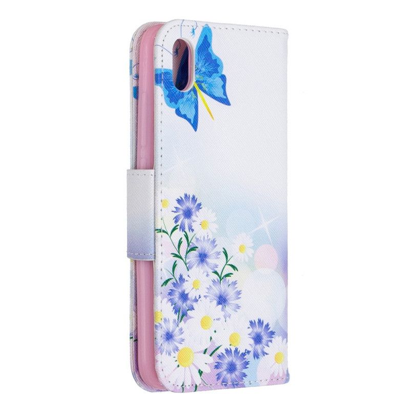 Housse Xiaomi Redmi 7a Papillons Et Fleurs Peints