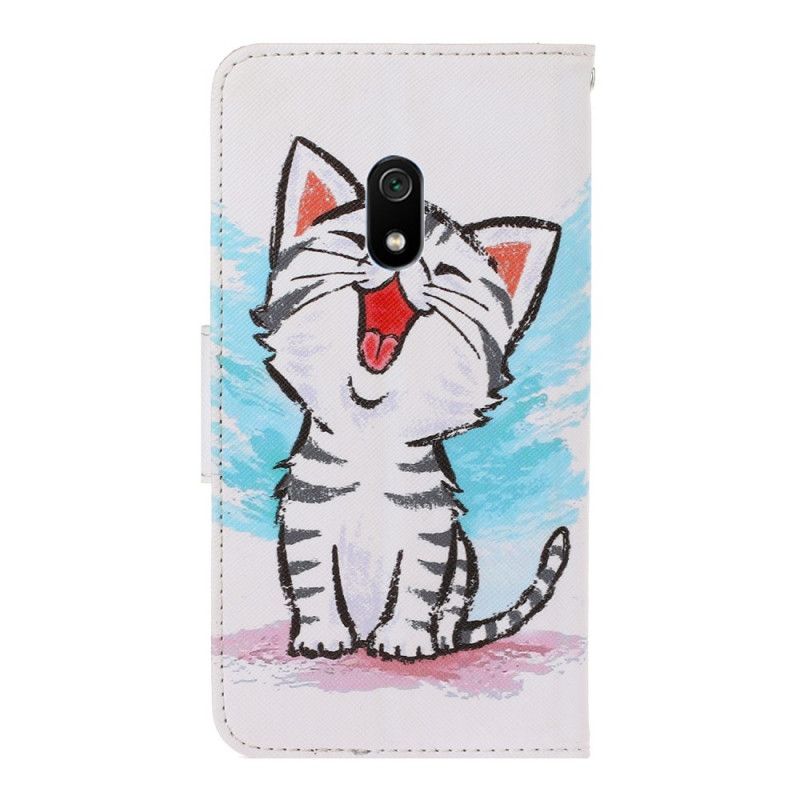 Étui Housse Xiaomi Redmi 8a Chaton Couleur À Lanière