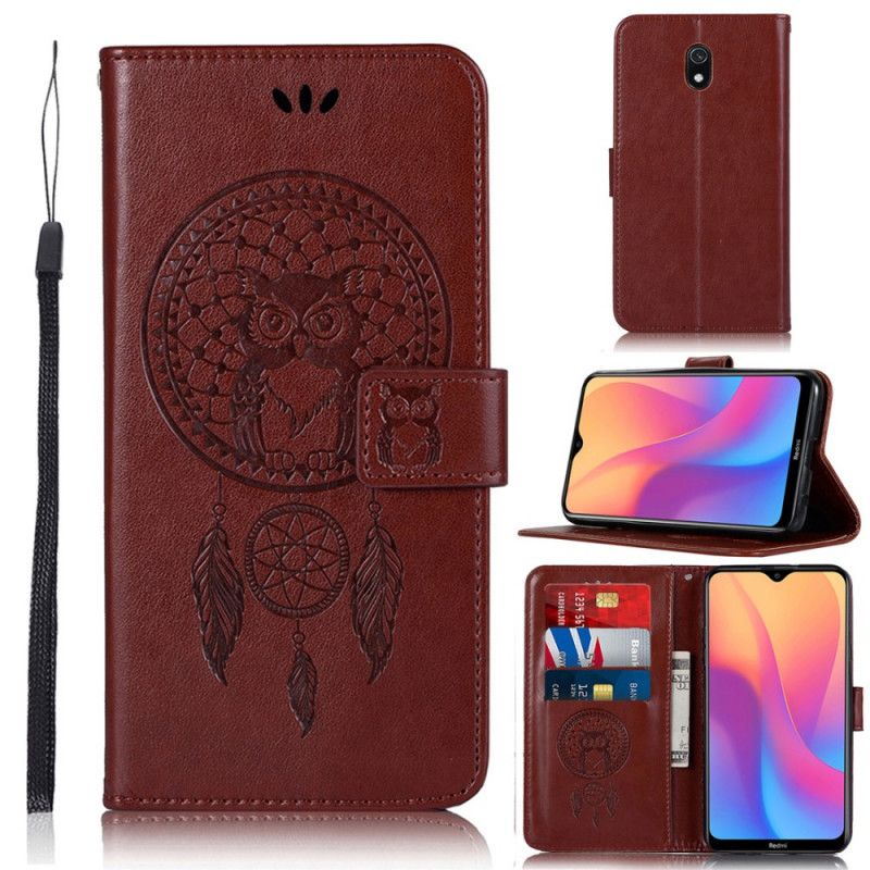 Housse Xiaomi Redmi 8a Effet Cuir Attrape Rêves Hibou