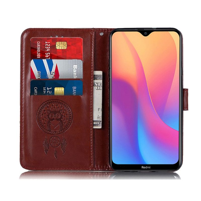 Housse Xiaomi Redmi 8a Effet Cuir Attrape Rêves Hibou