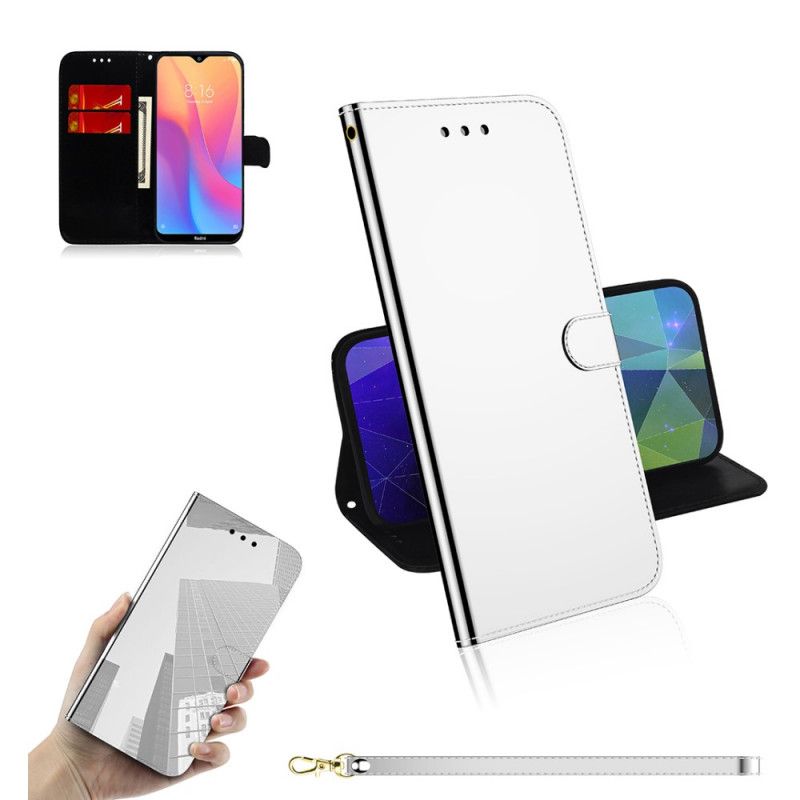 Housse Xiaomi Redmi 8a Simili Cuir Couverture Miroir