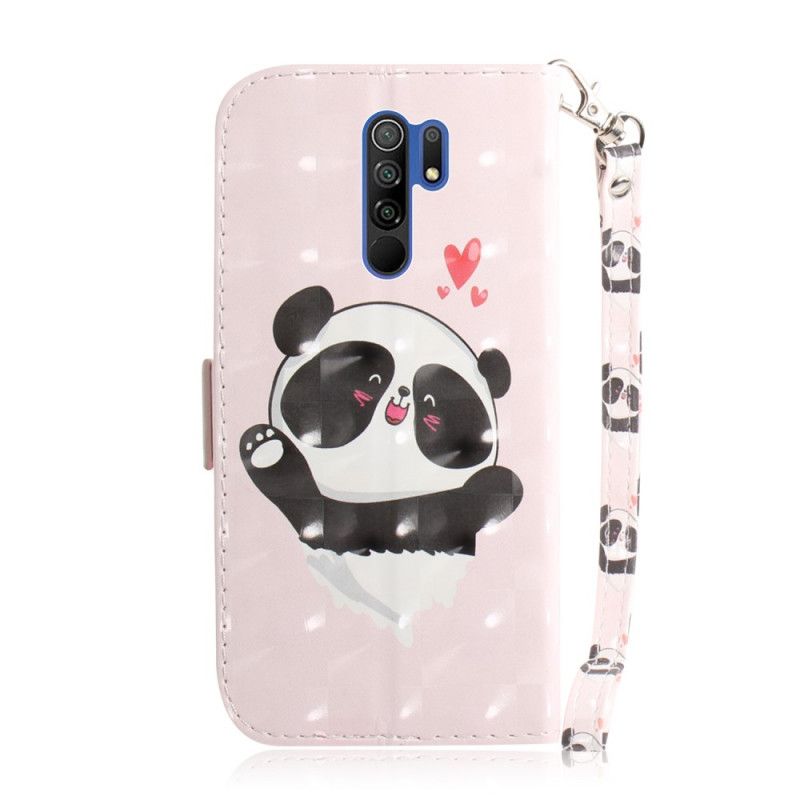 Housse Xiaomi Redmi 9 Panda Love À Lanière