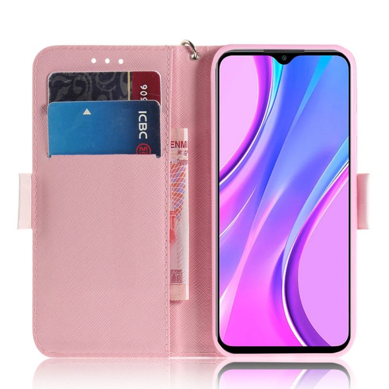 Housse Xiaomi Redmi 9 Panda Love À Lanière