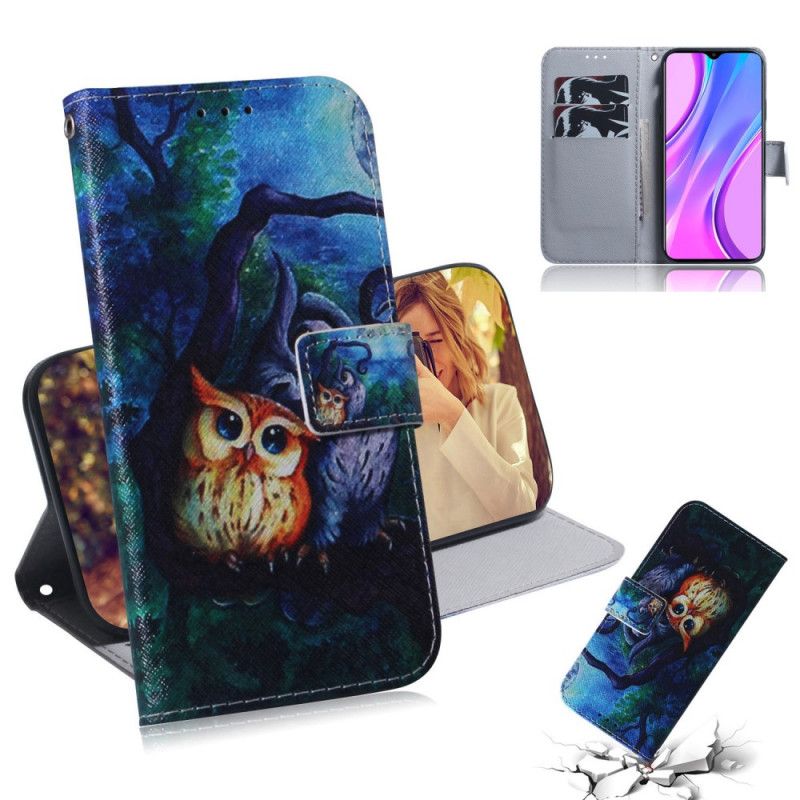 Housse Xiaomi Redmi 9 Peinture De Hiboux