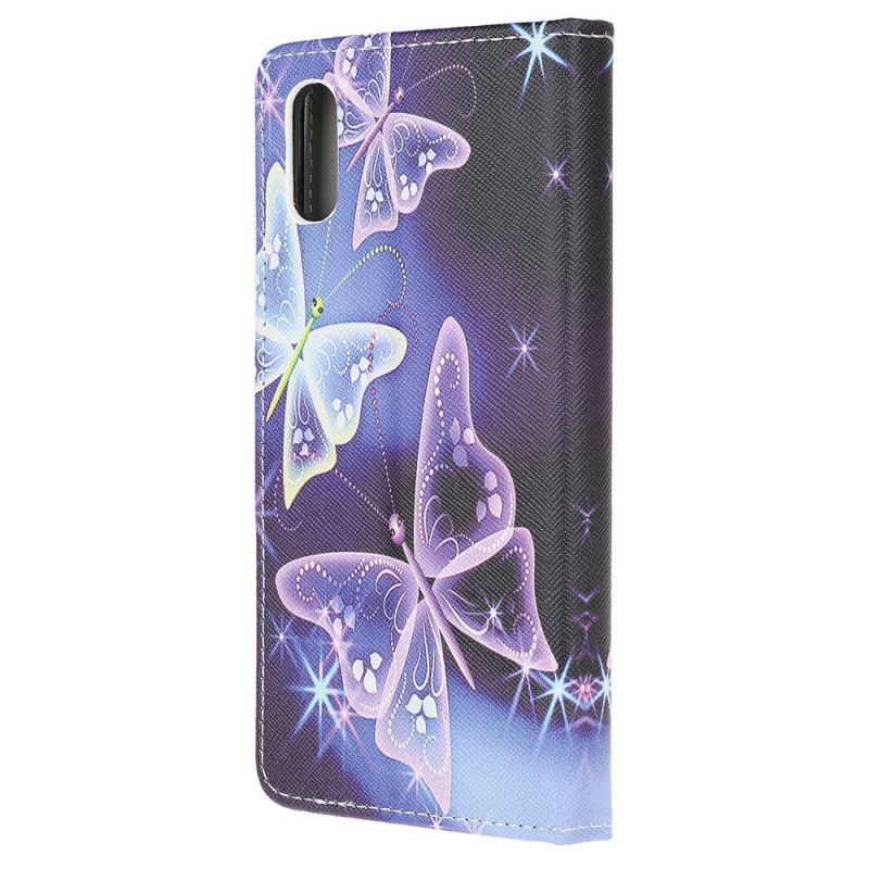 Étui Housse Xiaomi Redmi 9a Papillons Néons