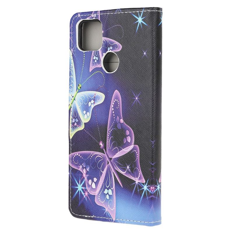 Housse Xiaomi Redmi 9c Papillons Néons