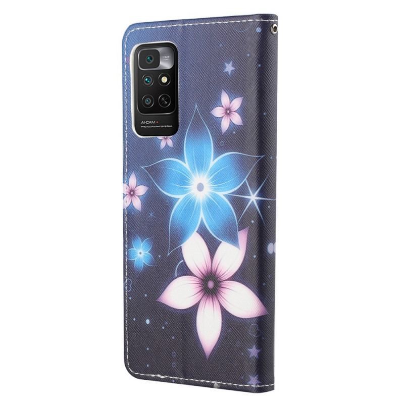 Housse Xiaomi Redmi Note 11 / 11s Fleurs Lunaires à Lanière