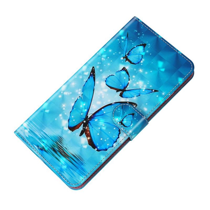 Housse Xiaomi Redmi Note 11 Pro / Note 11 Pro 5G Papillons Bleus Volants