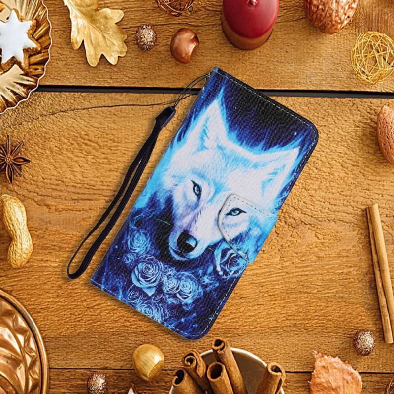 Housse Xiaomi Redmi Note 11 Pro Plus 5G Loup avec Lanière