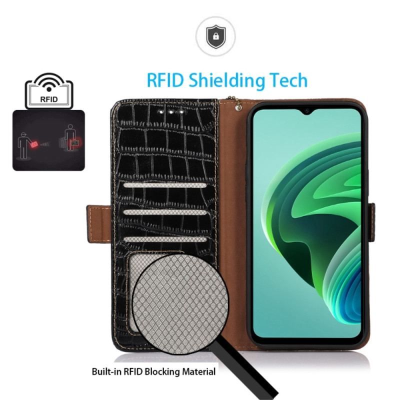 Housse Xiaomi Redmi Note 12 Pro/Poco X5 Pro 5G Style Crocodile RFID