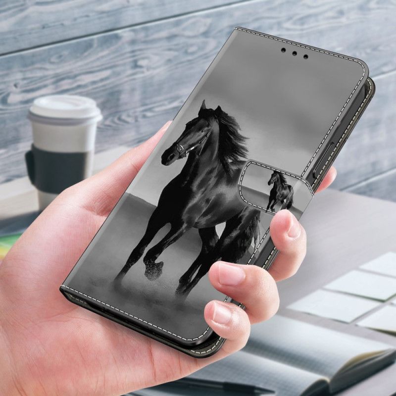 Housse Xiaomi Redmi Note 13 4G Cheval noir